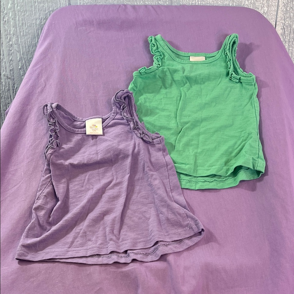 5 for $10 💜 Green and Purple Kids Tank Tops Size 12 Months